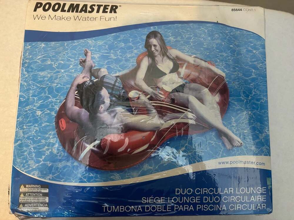 NIB Poolmaster Duo Circular Lounge Inflatable Pool Float 74 x 46 Inch